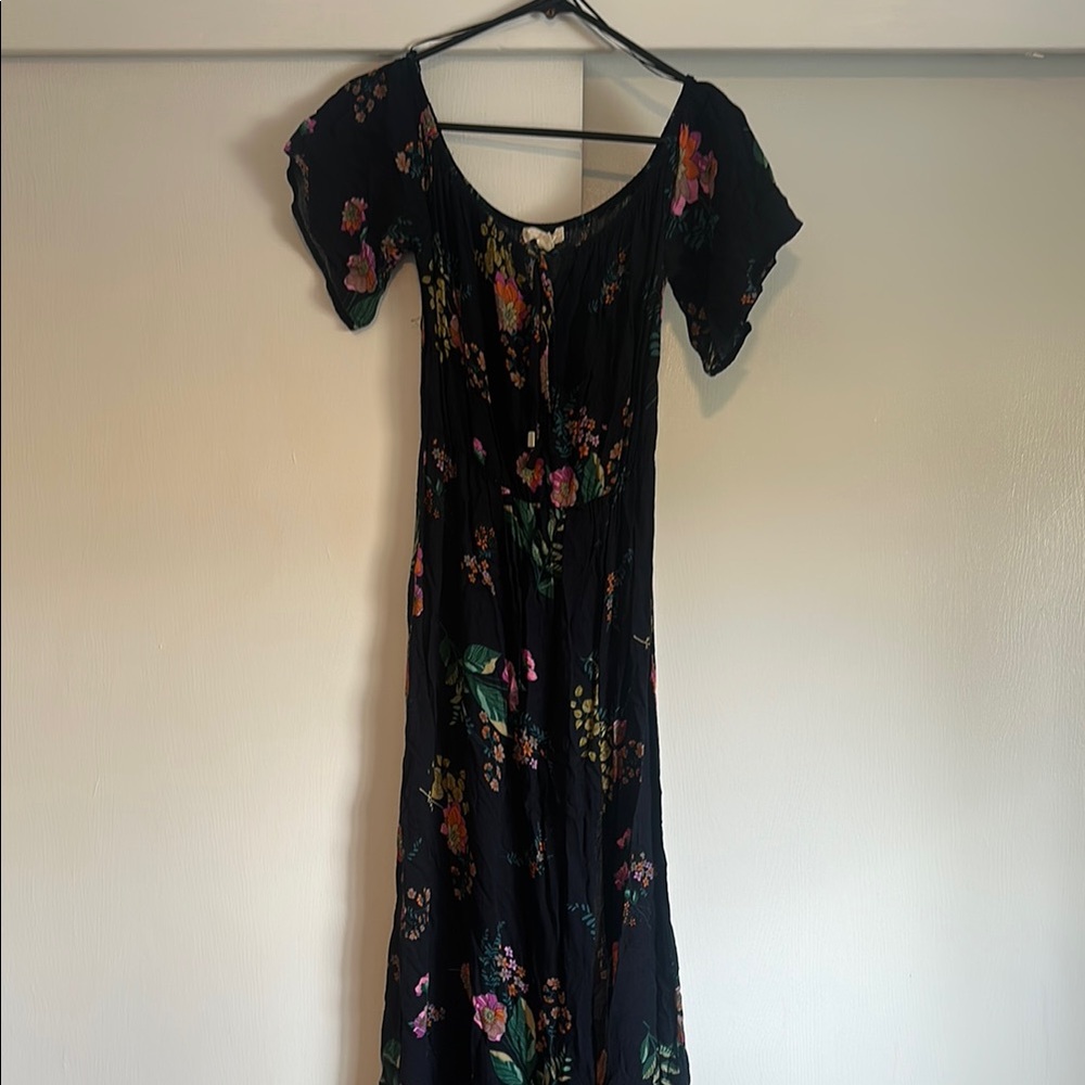 Lovestitch Pink and Green Puff Sleeve Maxi Dress